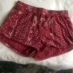 Printed Madewell shorts - Rust with tassel balls